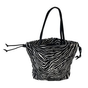 *B47 JIMMY CHOO Women's Candice Coulisse Zebra Nylon Print Bag Tote